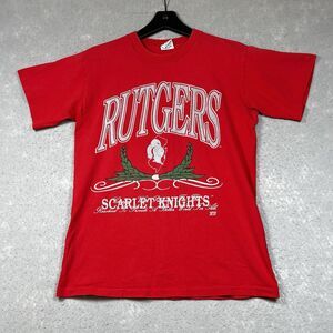 Vintage 20/20 Sport T-Shirt Men Medium Red Rutgers Scarlet Knights Single Stitch